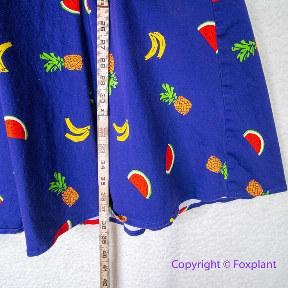 Eva Rose V-Neck Sleeveless Fit & Flare Mixed Fruit Print dress, fits like size L - Picture 4 of 12